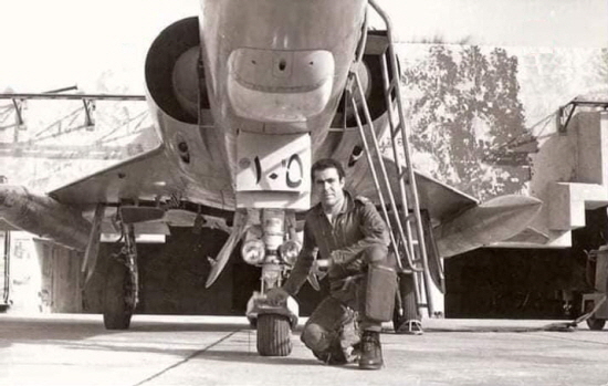 Libyan Mirage 5DE in front of the typical British hardened aircraft shelter at Gamal Abdel Nasser Tobruk Air Base