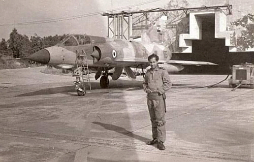 Libyan 1040th Squadrons Dassault Mirage 5DE in front of the typical British hardened aircraft shelter at Gamal Abdel Nasser (Tobruk) Air Base