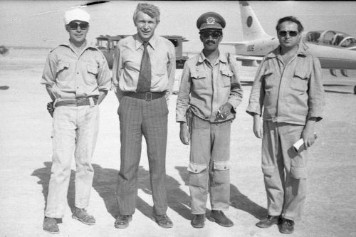 Soviet advisors and Afghan officer at the Dehdadi airfield