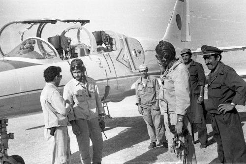 Afghan pilot training L-39C Albatros at Dehdadi airfield in 1979