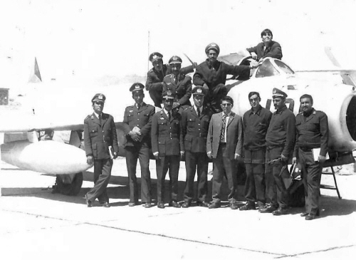 Afghan crew in front ot their MiG-17  Fresco  in 1973