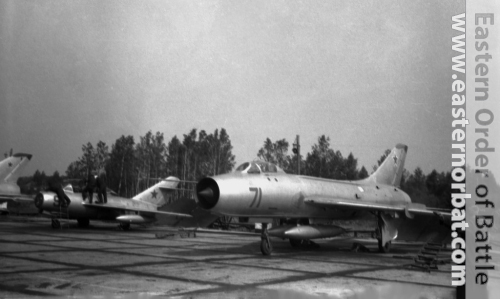 Soviet 305th Fighter-Bomber Air Regiment Su-7B Fitter-A and MiG-15UTI Midget at Postavy