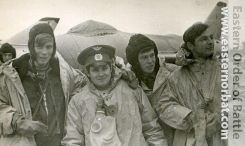 Young Soviet crews behind of his Su-7 Fitter-A