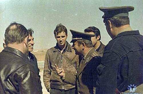 Soviet Air Force 905th Fighter Air Regiment pilots in  Usharal in 1975