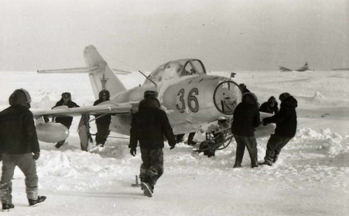 Soviet MiG-15UTI Midget at Amderma