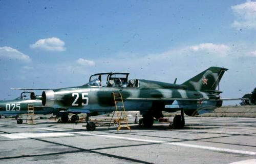 Bulgarian Air Force 19th Fighter Air Regiment MiG-21bis Fishbed-N at Graf Ignatievo 1991. Photo: Christian Boisselon collection.