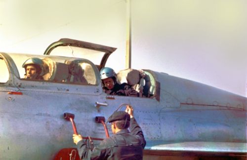 Soviet MiG-21UM Mongol-B at Kupyansk airport in 1983