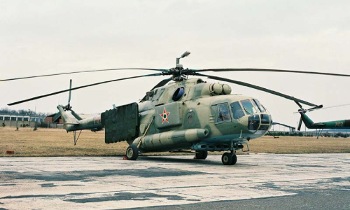 Hungarian Mi-17PP Hip-H EW electronic jamming helicopter in Szenrkirályszabadja. Photo: Nagy András collection