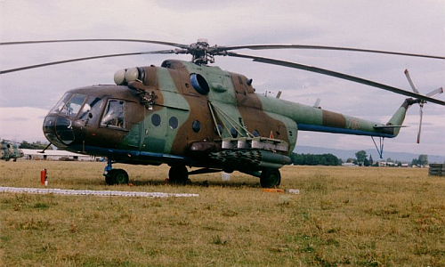 Hungarian Mi-17 Hip-H cargo helicopter in Cold War,  with UB-32 rocket pods. Photo: Simon László
