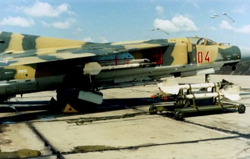 Hungarian MiG-23MF Flogger-B Live-fire exercise in Poland Slupsk.