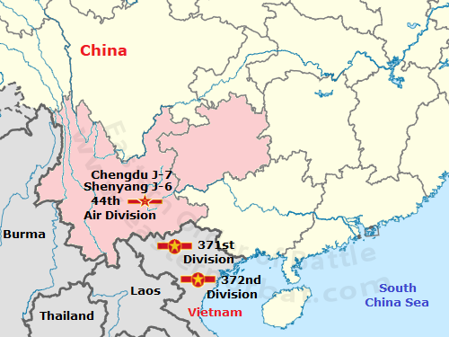 Chinese Kunming Military Region 5th Air Corps in the eighties map