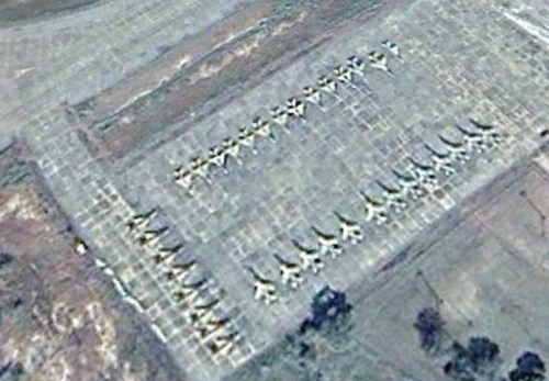 Nigerian MiG-21 and SEPECAT Jaguar storage on Makurdi airbase in 2009