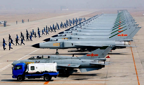 PLAAF Shenyang J-8B Finback-B and Chengdu JJ-7A Mongol