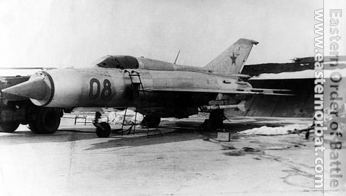 Soviet Air Forece 161st Fighter Air Regiment's MiG-21PFM Fishbed-F with R-3S AA-2 air to air missile
