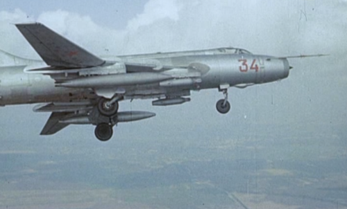 CCCP basic Su-17 Fitter-C landing on Vozdvizhenka airport in 1974.
