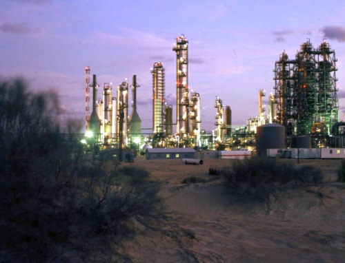 Libyan  Oil wells in the Libyan desert