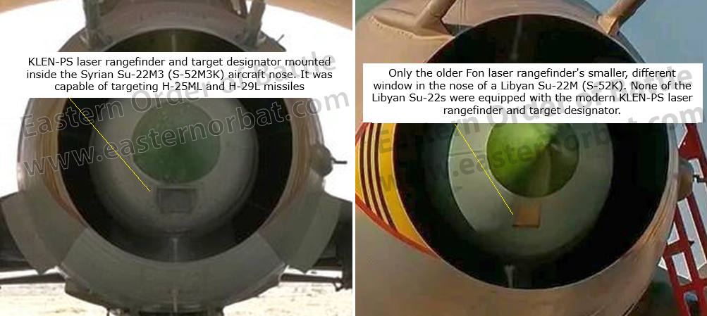 KLEN-PS laser rangefinder and target designator - Comparison of Libyan Su-22s with more modern or upgraded Syrian Su-22s KLEN-PS laser rangefinder and target designator - Comparison of Libyan Su-22s with more modern or upgraded Syrian Su-22s