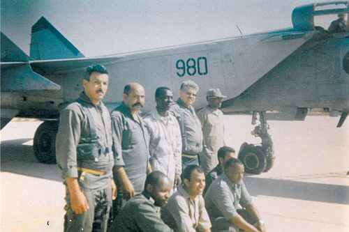 The personnel of the Ghardabiya air base and the 1055th Squadron's MiG-25PD  Foxbat-E  interceptor aircraft in the final period.
