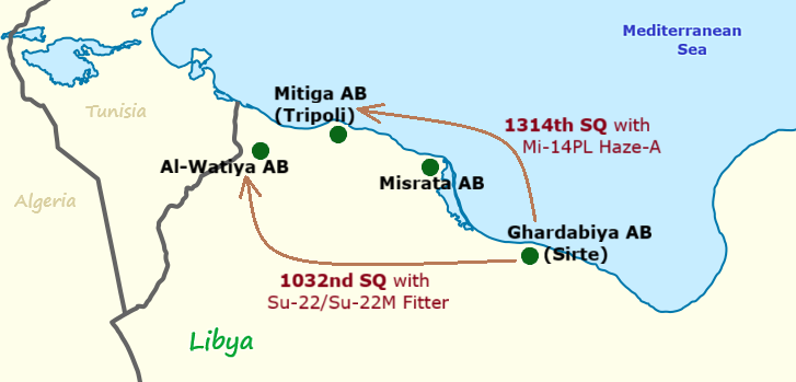 Libyan Squadrons of Sz.22 Mi-25 Mi-14 from Ghardabiya in 1988