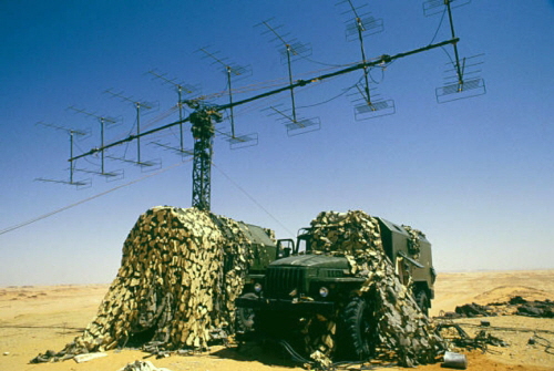 Libyan P-18 'Spoon Rest D' 2D VHF radar at Ouadi Doum airport in North-Chad in 1987. Photo: Patrick-Robert