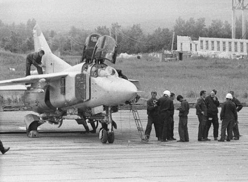 Soviet 404th regiment MiG-23UB at Orlovka airport
