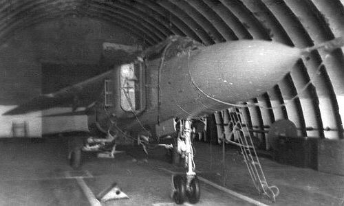 Soviet Early gray MiG-23UB in HAS at Orlovka